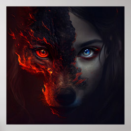 Póster Poster Wolf Fire