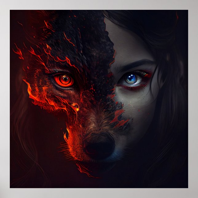 Póster Poster Wolf Fire (Frente)
