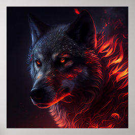 Póster Poster Wolf Fire