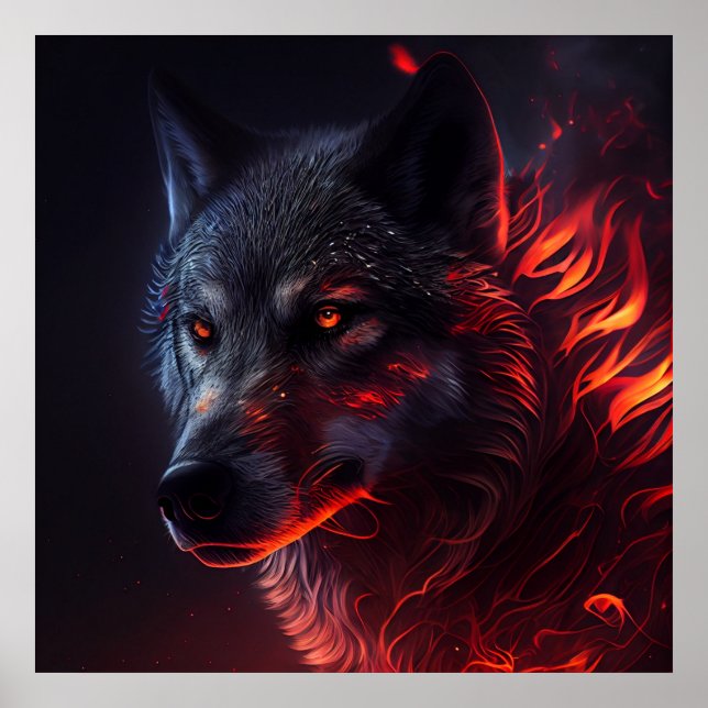 Póster Poster Wolf Fire (Frente)