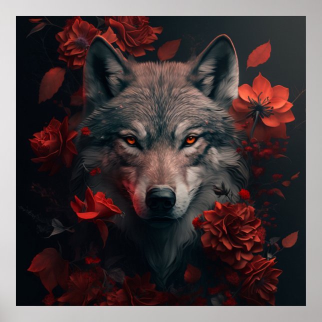 Póster Poster Wolf Fleur (Frente)