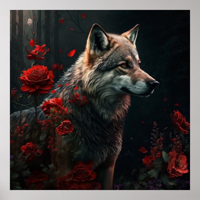 Póster Poster Wolf Fleur (Frente)
