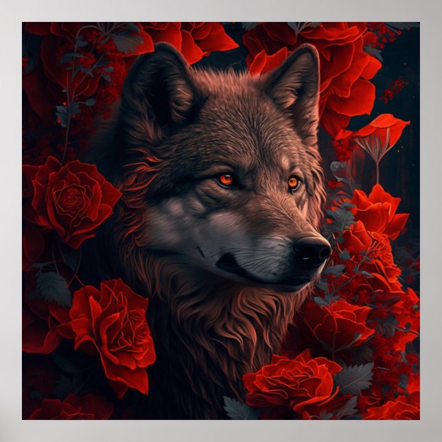 Póster Poster Wolf Fleur (Frente)
