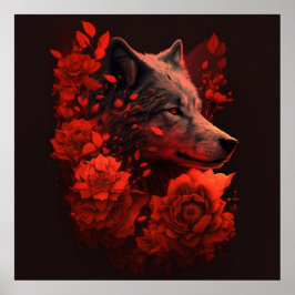Póster Poster Wolf Fleur