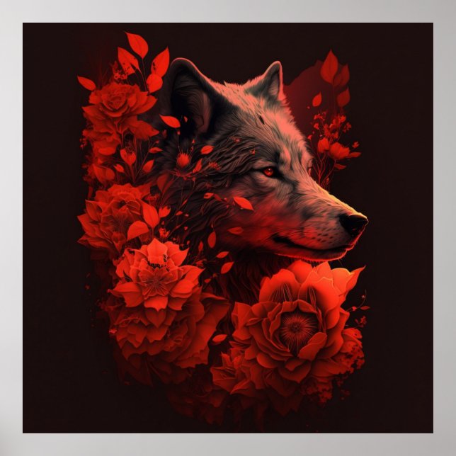 Póster Poster Wolf Fleur (Frente)