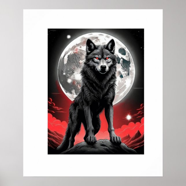 Póster poster,wolf,poster wolf,posters,muur deco (Frente)