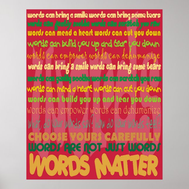 Póster Poster Words Matter (rojo) (Frente)