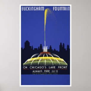 Póster Poster WPA de la fuente de Buckingham