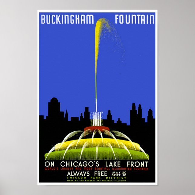 Póster Poster WPA de la Fundación Buckingham Chicago Vint (Frente)