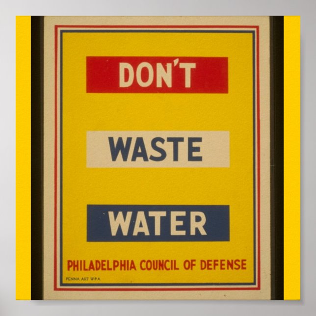 Póster Poster-WPA-No desperdiciar agua (Frente)