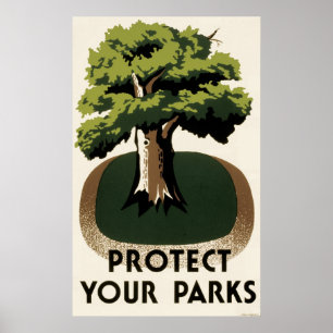 Póster Poster WPA Proteja Nuestros Parques