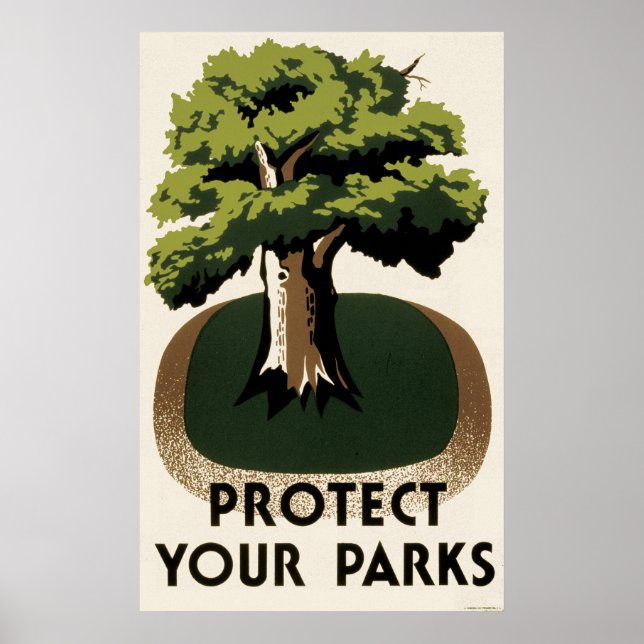 Póster Poster WPA Proteja Nuestros Parques (Frente)