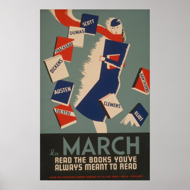 Póster Poster WPA vintage de marzo (Frente)