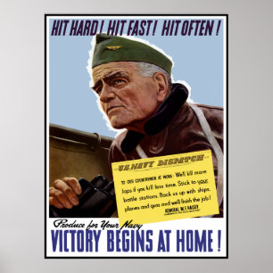 Póster Poster WW2 Bull Halsey - Frontera