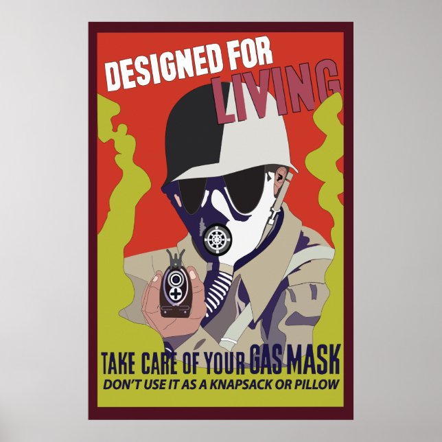 Póster poster WW2 Cuida su máscara de gas (Frente)