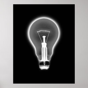 Póster Poster- X-RAY LIGHT BULB BLACK B&W