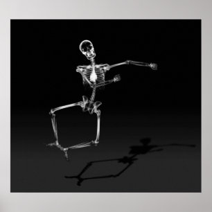 PÓSTER POSTER - X RAY SKELETON JOY LEAP BLK B&W