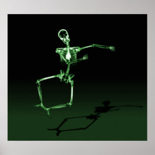 PÓSTER POSTER - X RAY SKELETON JOY LEAP BLK GREEN