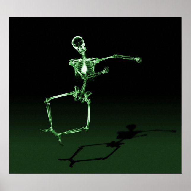 PÓSTER POSTER - X RAY SKELETON JOY LEAP BLK GREEN (Frente)