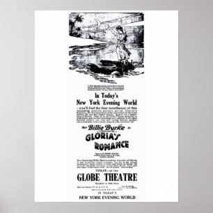 Póster Poster y película de época de Billie Burke 1916