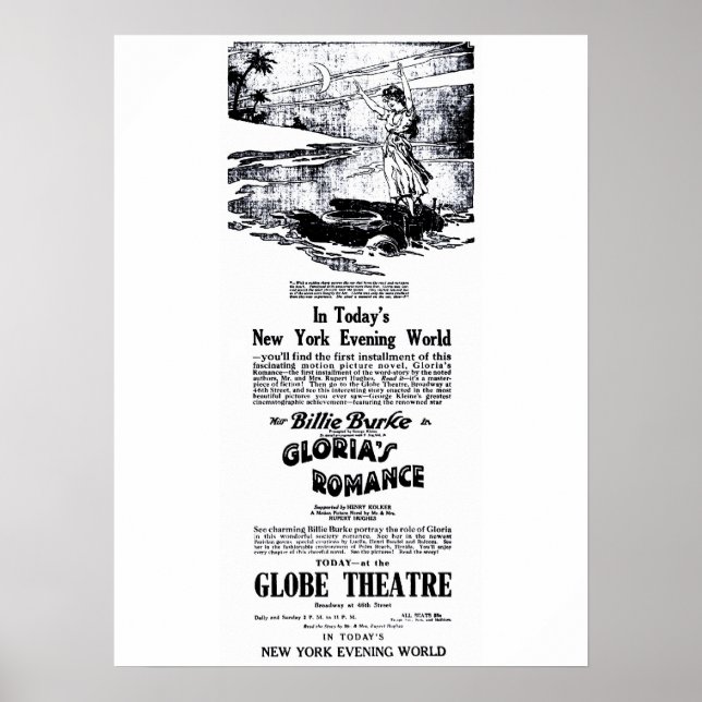 Póster Poster y película de época de Billie Burke 1916 (Frente)