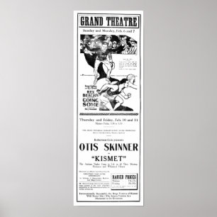 Póster poster y periódico 'Kismet' de 1921