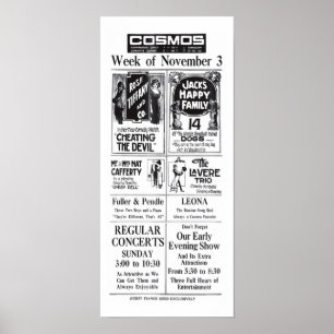Póster Poster y periódico vintage de Vaudeville 1913