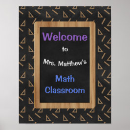 Póster Poster y protractores de clase matemática personal