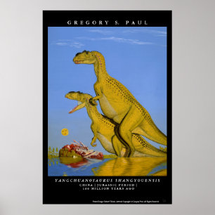 Póster Poster Yangchuanosaurus Greg Paul del dinosaurio