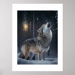 Póster Poster Yellowstone Wolf