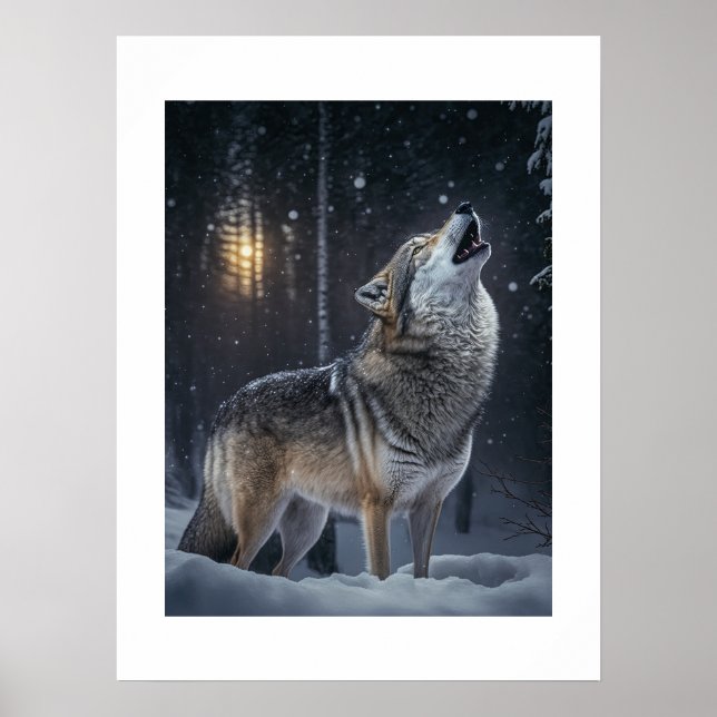 Póster Poster Yellowstone Wolf (Frente)