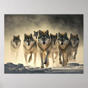 Póster Poster Yellowstone Wolves
