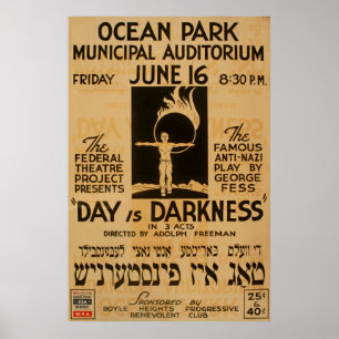 Póster Poster Yiddish Anti Play Vintage 1939 WPA