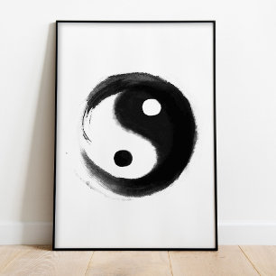 Póster Poster Yin Yang blanco y negro