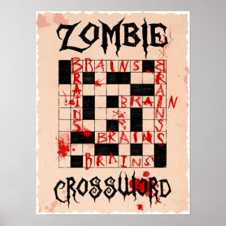 Póster Poster Zombie Crossword