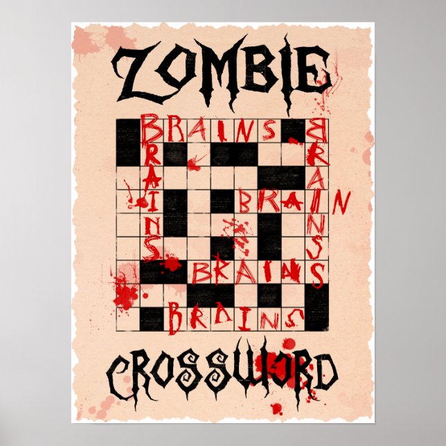 Póster Poster Zombie Crossword (Frente)