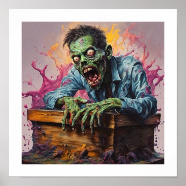 Póster Poster Zombie Mugshot Halloween (Frente)