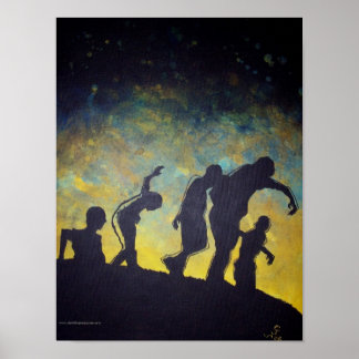 Póster Poster Zombie Silhouette de procesión al desayuno