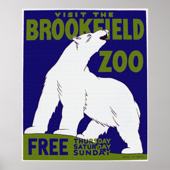 Póster Poster zoológico de Brookfield (Frente)