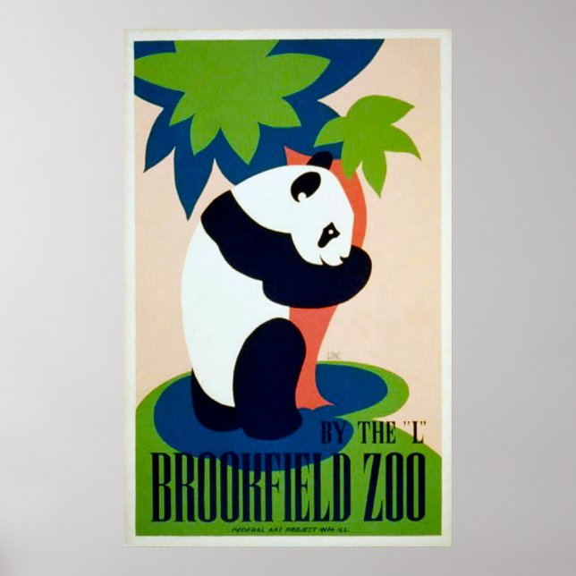 Póster Poster zoológico Panda Brookfield (Frente)