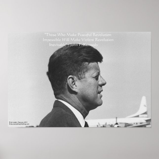 Póster Pósteres de citas de JFK "Revolución Pacífica" (Frente)