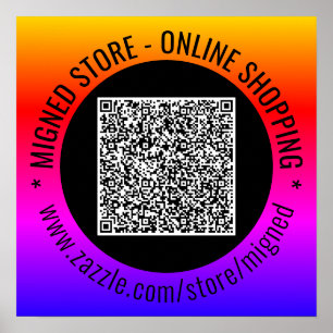 Póster Pósteres de código QR de ejemplo con texto persona