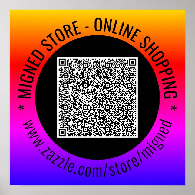 Póster Pósteres de código QR de ejemplo con texto persona (Frente)