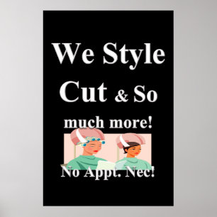 Póster Pósteres de Salón de Barbería Cortar Estilo & Cita