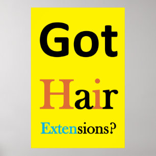 Póster Pósteres para Salón de Peluquería ¿Tienes Extensio