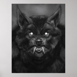 Póster "Posters de la cara del hombre lobo"