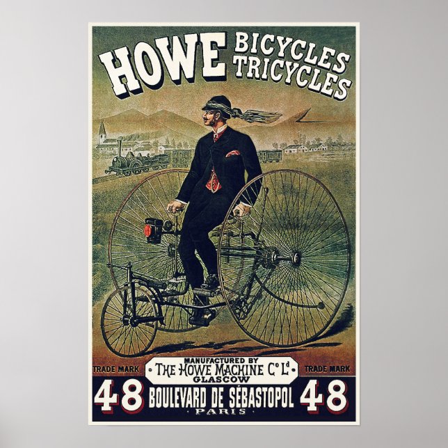 Póster Posters/impresiones: triciclos de bicicletas Howe (Frente)