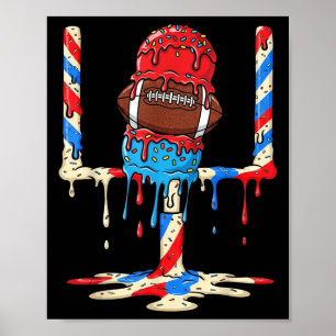Póster Postes de fútbol con goteo de helado Fútbol con go