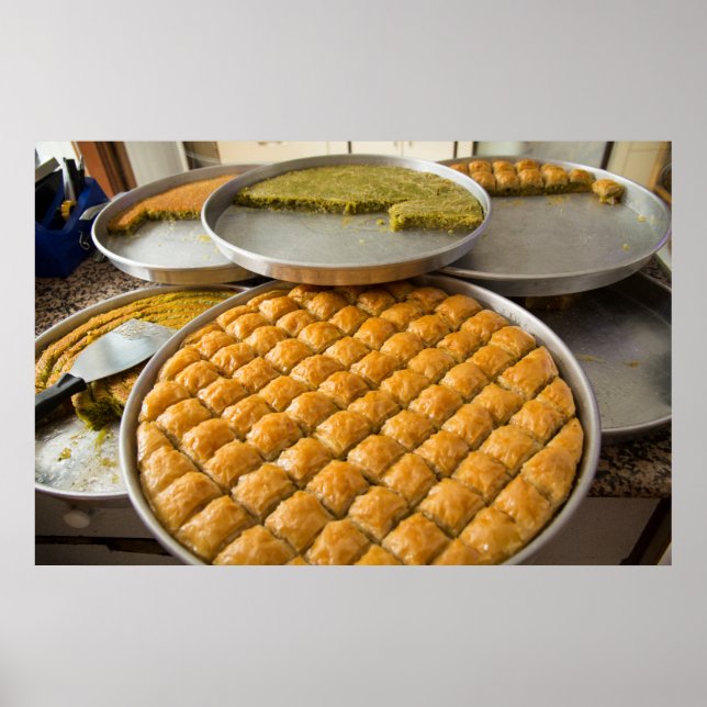 Póster Postre Baklava En El Mercado (Frente)