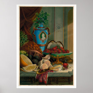 Póster Postre. Cromolitografías; huellas de vida residual